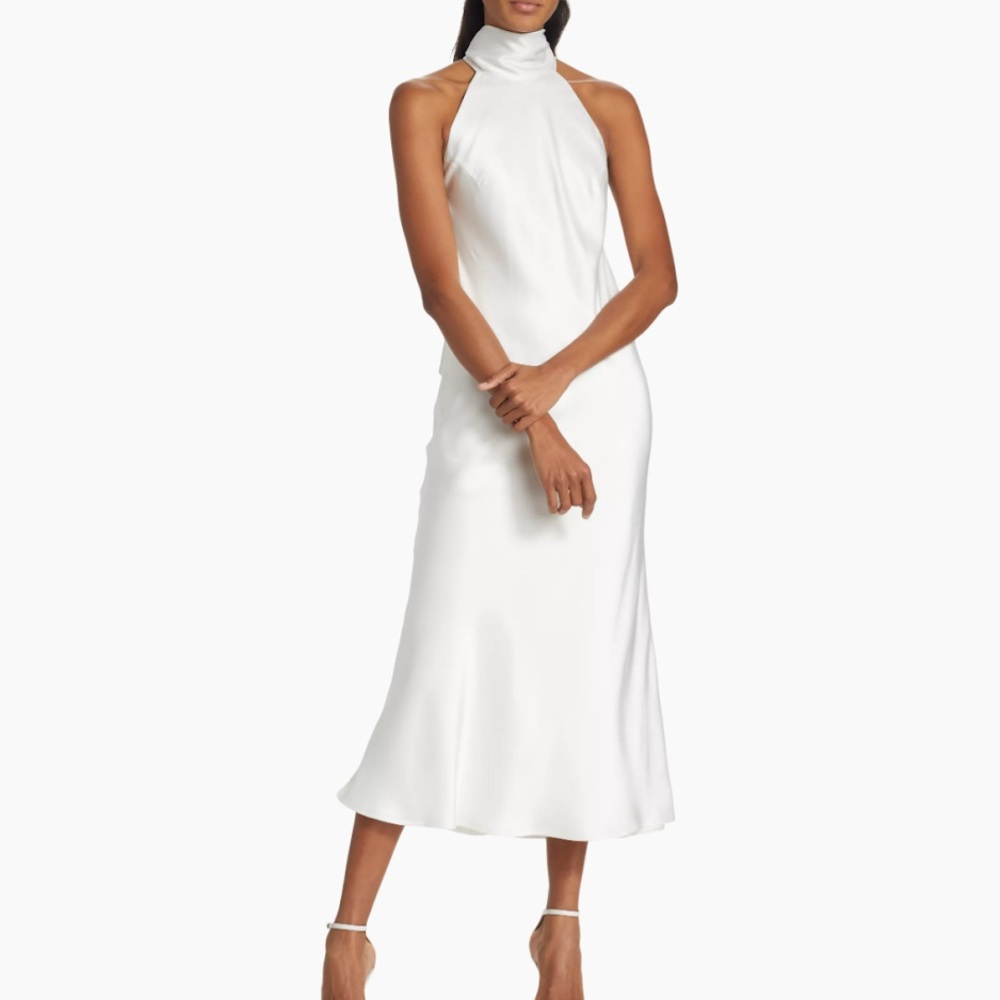 Galvan White Sienna Satin Halter